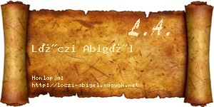 Lóczi Abigél névjegykártya